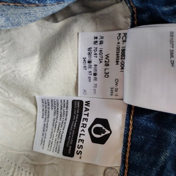 Levis Medium Wash Denim 721 High Rise Jeans Knee Holes Skinny Pant Women Size 28 - Picture 6 of 7